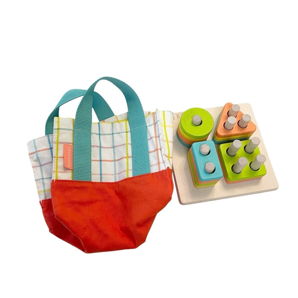 Lovevery Wooden Shape Stacker Montessori Toy Toddler Preschool STEM Sorting Game